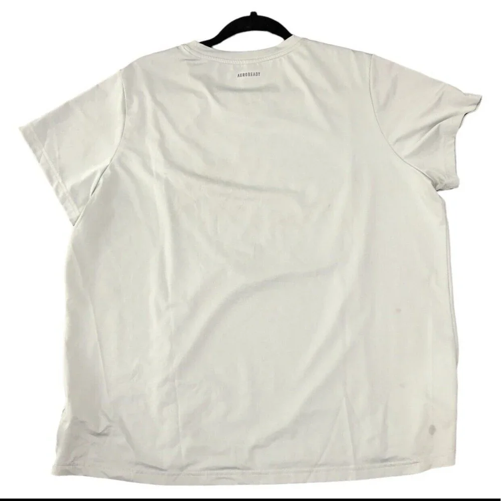 Adidas Womens Active,Yoga, Athletic Tee Shirt Tropical Plus Sz 1X Green & White - Picture 3 of 7